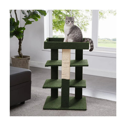 Nala Triple Cat Tower by -Color:Green